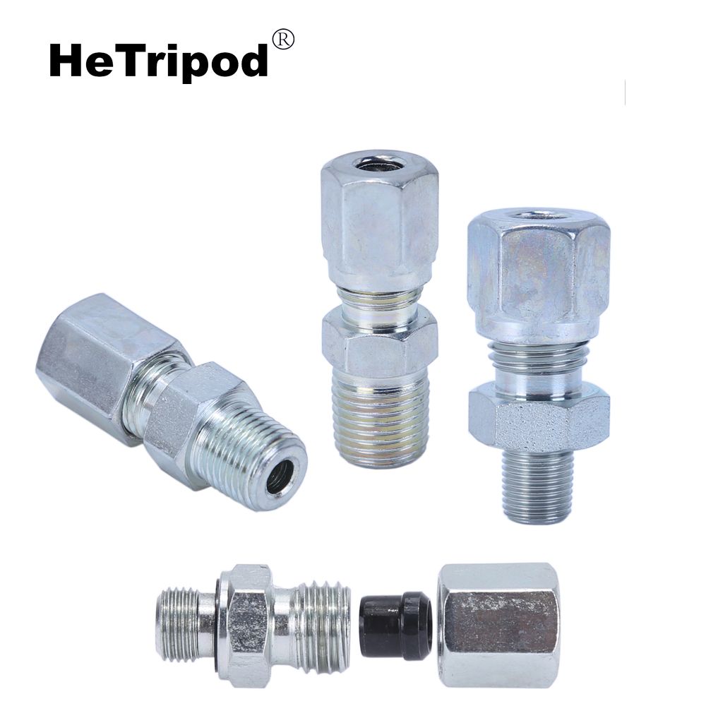 Ferrule type end face straight through transition joint hard pipe joint carbon steel galvanized 6mm 